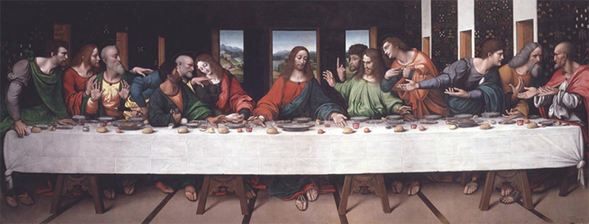 Last Suppers had been rather staid, showing the apostles expressionlessly eating their dinner